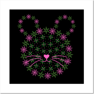 Cat snowflakes Posters and Art